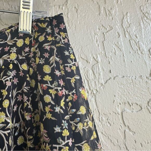 BODEN Skirt Women 14 Ruffle Tiered Black Wildflower - Picture 5 of 10